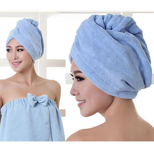 Wholesale Microfiber Absorbent Quick Dry Wrap Hats Easy Clean Soft Breathable Turban Hair Towels Women Durable Makeup Cosmetics Caps DH1061