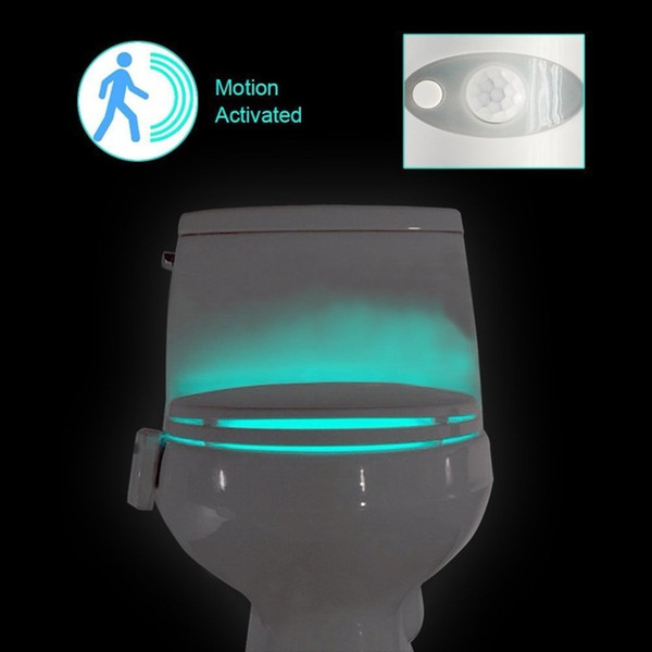 8 Color Motion Sensor LED Light Bowl Human Body Induction Toilet Light Night Glow Bowl Illumibowl Potty Backlight Lamp