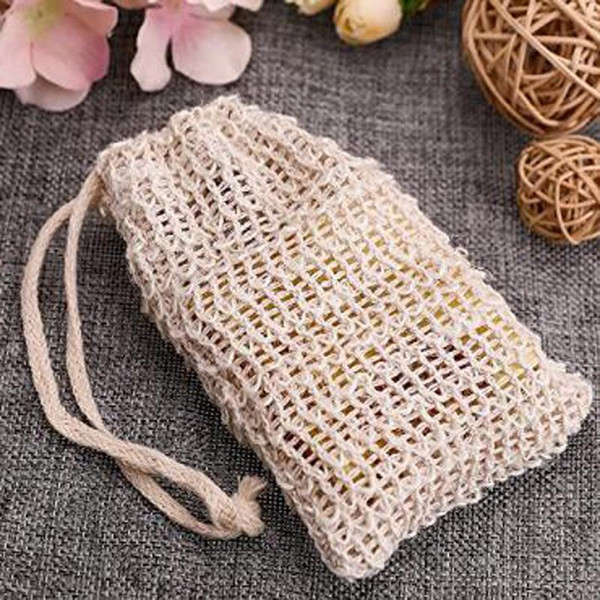 Wholesale Soap Blister Bubble Net Drawstring Soap Froth Nets Pouch Manual Cotton Linen Deep Cleaning Bubble Net Bag Bathroom Supplies DH0958