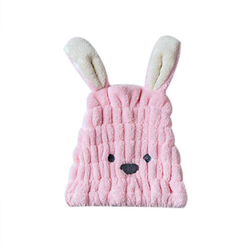 Cute Dry hair hat Cartoon Rabbit Microfiber Hair Turban Quickly Dry Hair Caps Wrapped Towel Bathing Cap Fast Drying Shower Cap AVI-0229