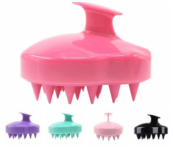 Wholesale 5 Colors Silicone Women Hair Massage Brush Bath Head Massage Soft Comb Portable Pet Dog Hair Removal Brush DH0640