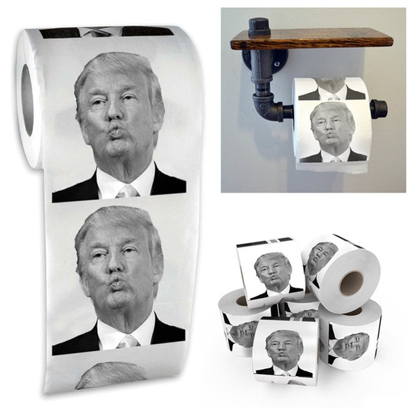 Toilet Tissue Paper Donald Trump Humour Toilet Washroom Paper Roll Novelty Funny Gag Gifts for Home Bath