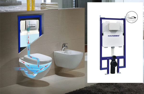 HANSBO mechanic flush function flush toilet concealed tank for floor mounted toilet for squatting pan and sitting pan