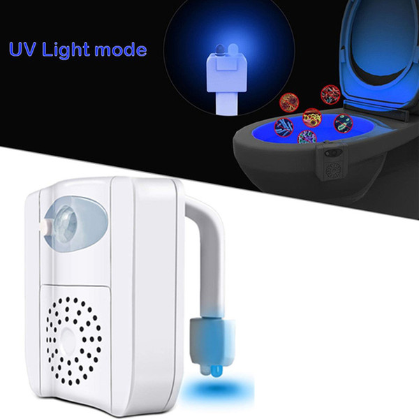 16-Color UV Sanitizer Toilet Seat Night Light Motion Sensor Activated LED Lamp Bathroom Light Up Toilet Bowl w/Aromatherapy Air Fres by DHL
