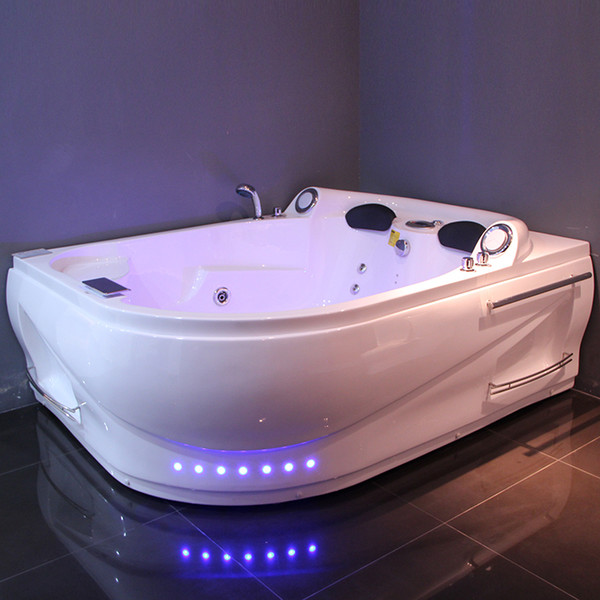 Foshan factory Manufacture 100% Pure Acrylic Luxury Idromassaggio Baignoire Couple Use Sexy 2 Person Double Massage Bathtub