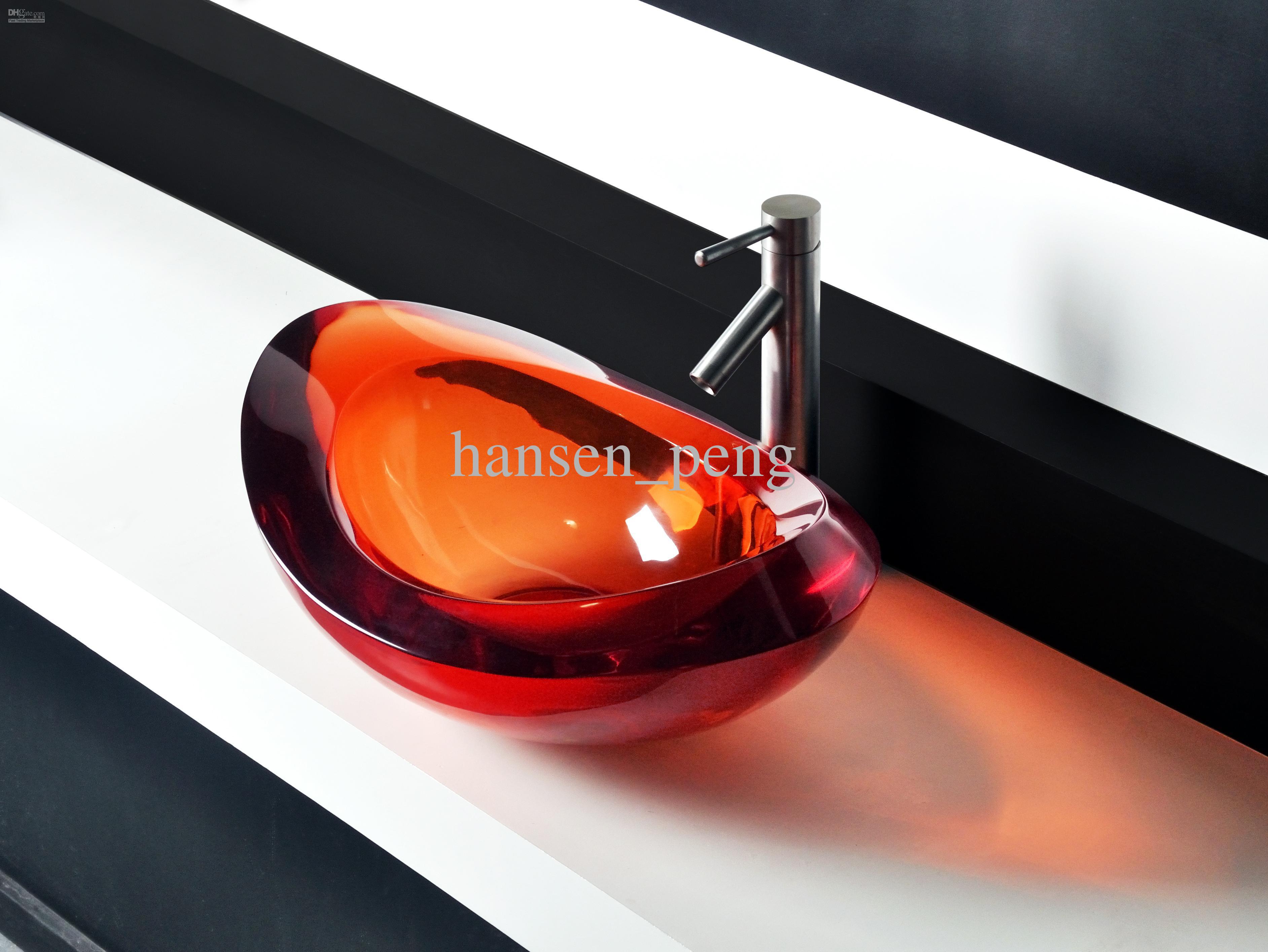 Bathroom Artificial Stone Oval Counter Top Wash Basin Italian Design Multi-Color Optional Cloakroom Above Vanity Vessel Sink RS38277
