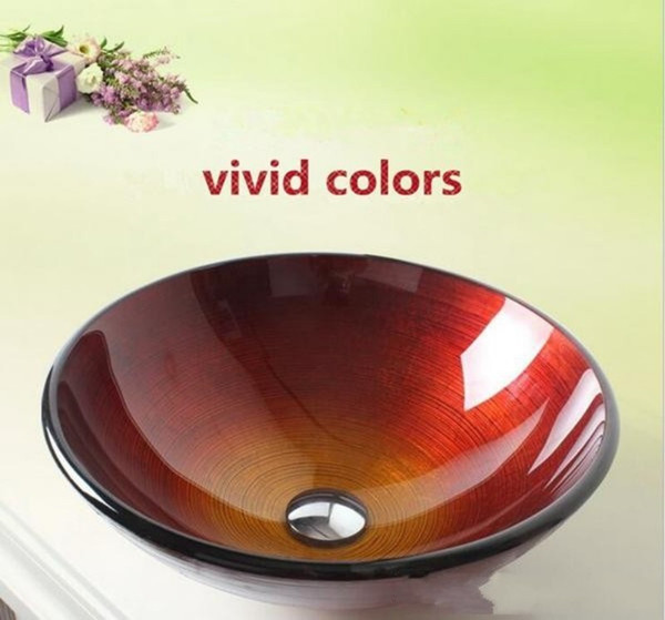 Wash basin Bathroom Cleaning Arts China Tempered glass Round-shaped Single slot Water faucet Gradually change color