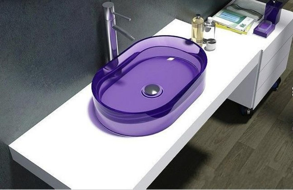CUPC Certificate Bathroom Resin Oval Counter Top Sink Colourful Cloakroom Wash Basin Solid Surface Stone Vessel Sinks