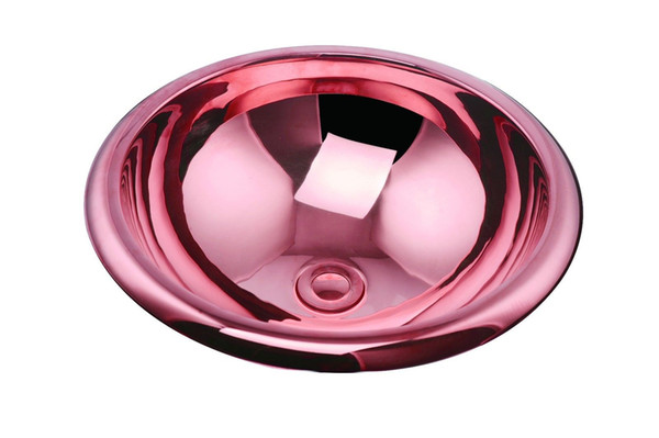 MODERN NEW COPPER ROUND STYLE UNDERMOUNT HAMMERED BATHROOM SINK BASIN Rose GOLD PVD COLOUR