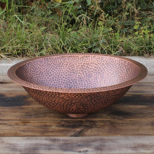 oval Copper Vanity Sink hand hammered bathroom sink pure copper basin