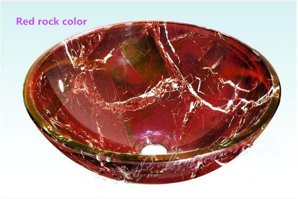 Wash basin Glass Products Bathroom Cleaning Double glass Arts Home Decoration Made in China sink (8346-R)