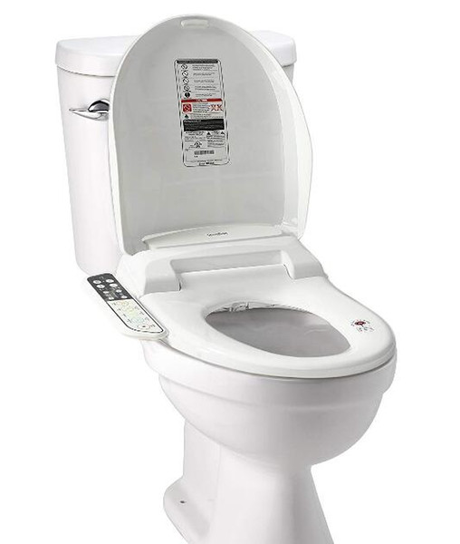 Electric Bidet Seat for Elongated Toilets with Control Panel, Stainless Steel Nozzle with Removable Nozzle Cap, Child Wash Function