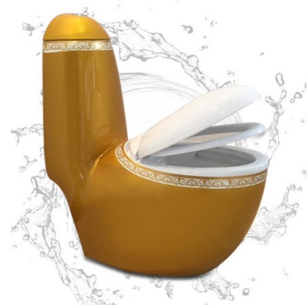 Wall-mounted integrated dual flush toilet golden toilet bathroom sanitary ware