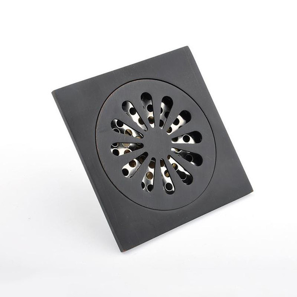 The new toilet shallow water seal floor drain Black Faux bronze copper Plumbing Hardware deodorant floor drain 100mm 160313#