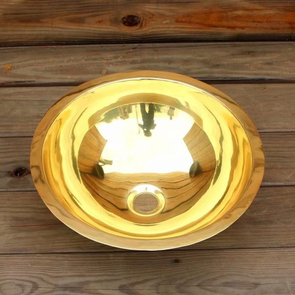 Copper VanitySink smooth surface bathroom sink copper sink Gold bronze Round