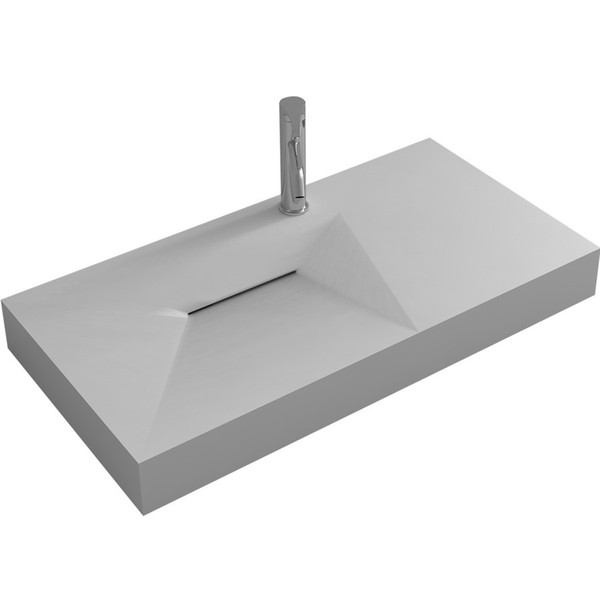 900mm Solid Surface Stone Wall Hung Sink Fashionable Cloakroom Acrylic Resin Matt Or Glossy Wall Mounted Washbasin RS38427