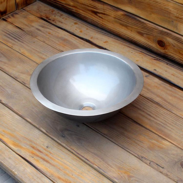 nickel sliver basin Unter counter Round Copper Vanity Sink smooth surface basin bathroom sink pure copper basin