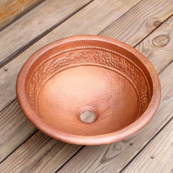 Round Copper Vanity Sink Copper products Copper bathroom sink