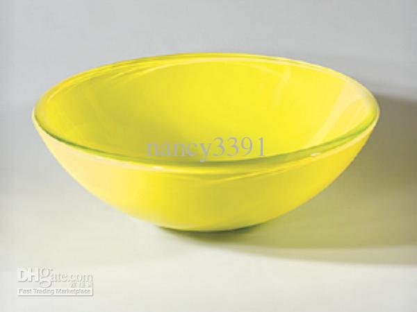Wash basin Glassware Bathroom Clean sink Art home decoration Yellow, orange, red, green, blue, white, black and other ten pure colors