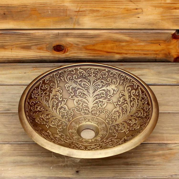 Bronze bathroom sink Bronze brass wash basin flushwash basin home stay hotel decoration wash basin