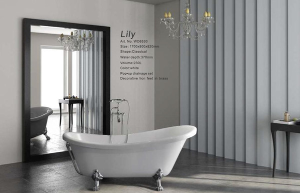 1750X800X820mm CUPC certificate Oval freestanding acrylic bathtub made of acrylic +ABS composite board ultra-thin soaking tub WD009