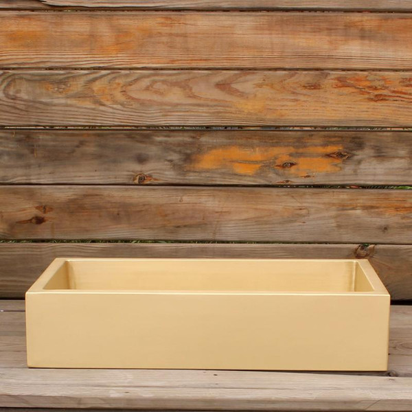 Brass Rectanglar vanity sink smooth surface bathroom sink bar sink rectangular