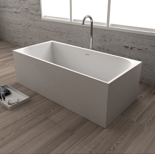 1700x750x580mm BECCO DESIGNER SOLID SURFACE BATHTUB - STONE FINISH ARTIFICIAL STONE BATHTUB CUPC CERTIFICATE RECTANGULAR TUB 65110