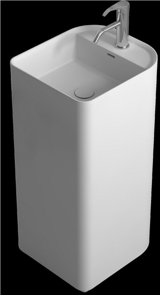 400X450x900mm CUPC Certificate Freestanding Solid Surface Stone Bathroom Wash Basin Cloakroom Round Pedestal Vessel Sink RS38237
