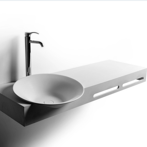 Rectangular Bathroom Solid Surface Stone Wall hung Sink Fashionable Cloakroom Stone Matt Or Glossy Wash Basin RS3890-1