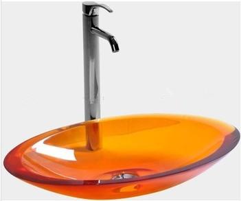 Oval Bathroom Resin Acrylic Counter Top Sink Vessel Solid Surface Stone Coakroom Colored Wash Basin 3857