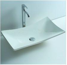 Rectangular Bathroom Solid Surface Stone Counter Top Vessel Sink Fashionable Cloakroom Stone Vanity Wash Basin RS3808