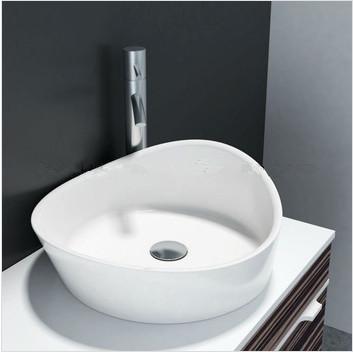 Triangular bathroom solid surface stone Wall hung sink and fashionable Cloakroom Stone wall mounted wash basin RS38204