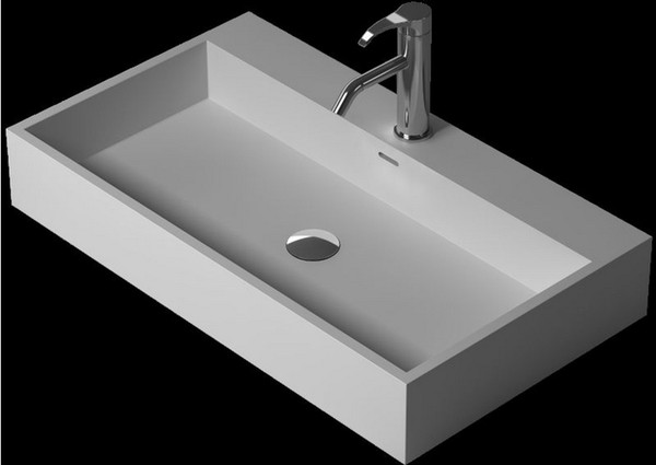 Rectangular Bathroom Solid Surface Stone Under-counter Vessel Sink Cloakroom Matt Or Glossy White Vanity Wash Basin RS38344