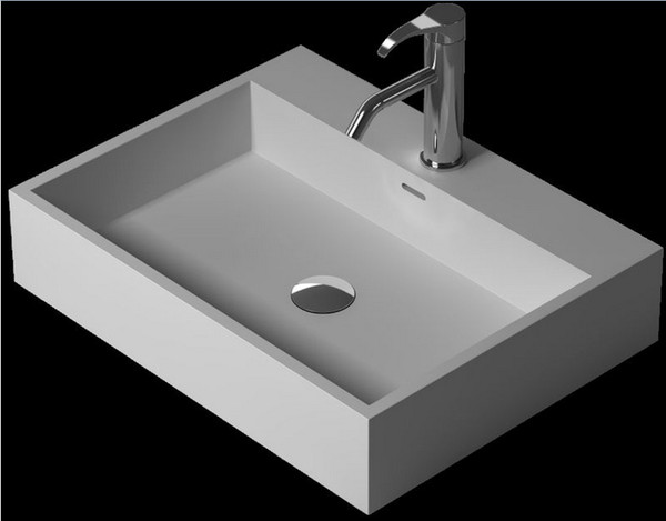 CUPC Certificate Cloakroom Rectangular Solid Surface Stone Wash Basin Bathroom Counter Top Vessel Sink Vanity Basin RS38343