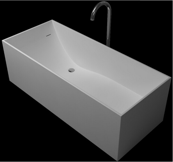 1700x720x540mm Solid Surface Stone CUPC Approval Bathtub Rectangular Freestanding Corian Matt Or Glossy Finishing Tub RS6514