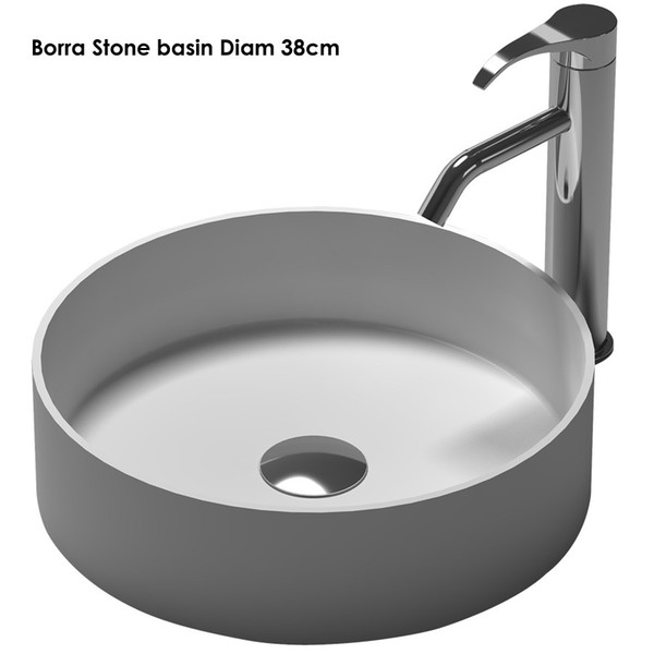 Round Bathroom Solid Surface Stone Counter Top Vessel Sink Fashionable Cloakroom Stone Glossy Vanity Wash Basin RS38334