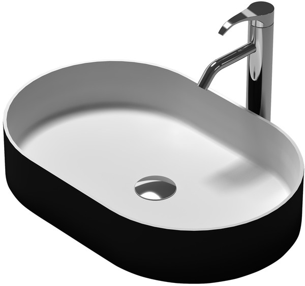 Oval Bathroom Solid Surface Stone Wall Hung Sink And Fashionable Cloakroom Stone Wall Mounted Wash Basin RS38335