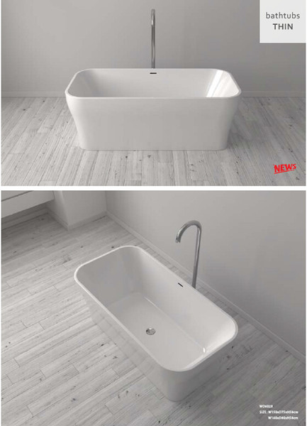 1600X800X580mm CUPC certificate Rectangular freestanding acrylic bathtub made of acrylic +ABS composite board ultra-thin soaking tub WD004