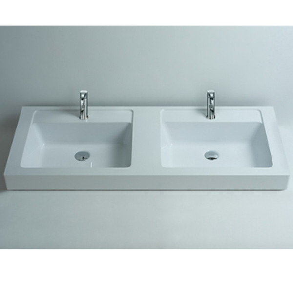 Rectangular Bathroom Solid Surface Stone Counter Top Vessel Sink Fashionable Cloakroom Stone Vanity Wash Basin RS3806