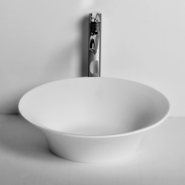 Round Bathroom Solid Surface Stone Counter Top Vessel Sink Fashionable Cloakroom Stone Vanity Wash Basin RS3863-2