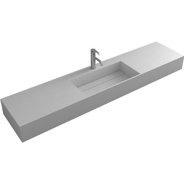 Rectangular Bathroom Solid Surface Stone Wall hung Sink Fashionable Cloakroom Stone Matt Or Glossy Wash Basin RS38449