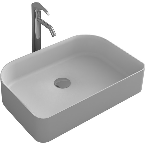Round Bathroom Solid Surface Stone Wash Basin Above Counter Matt White Or Glossy Laundry Vessel Sink RS38176