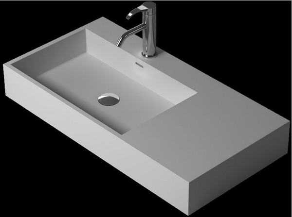 Rectangular Bathroom Solid Surface Stone Vessel Sink Cloakroom Artificial Stone Laundry Matt Or Glossy Wash Basin RS38346