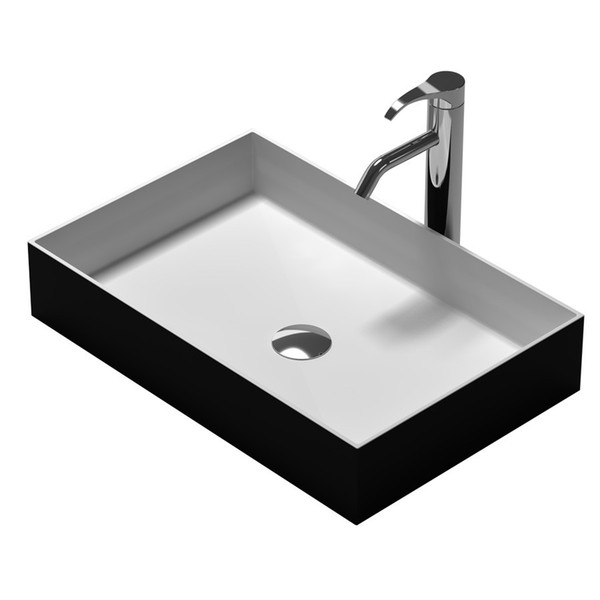 Rectangular Bathroom Solid Surface Stone Under Top Vessel Sink And Fashionable Matt Or Glossy Wash Basin RS38337