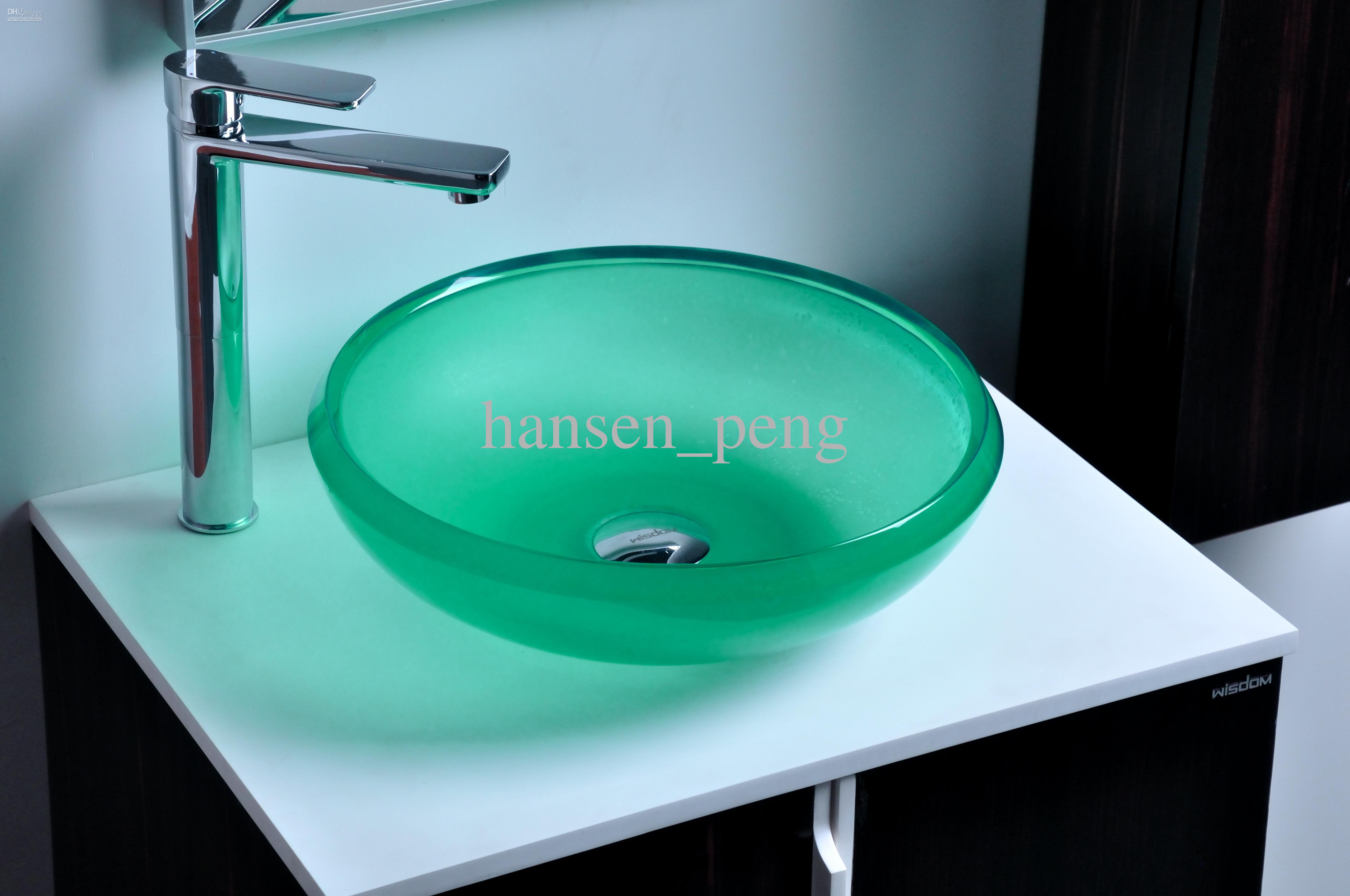 CUPC Certificate Resin Round Counter Top Sink Colored Cloakroom Wash Basin Solid Surface Stone Bathroom Vessel Sinks RS38278