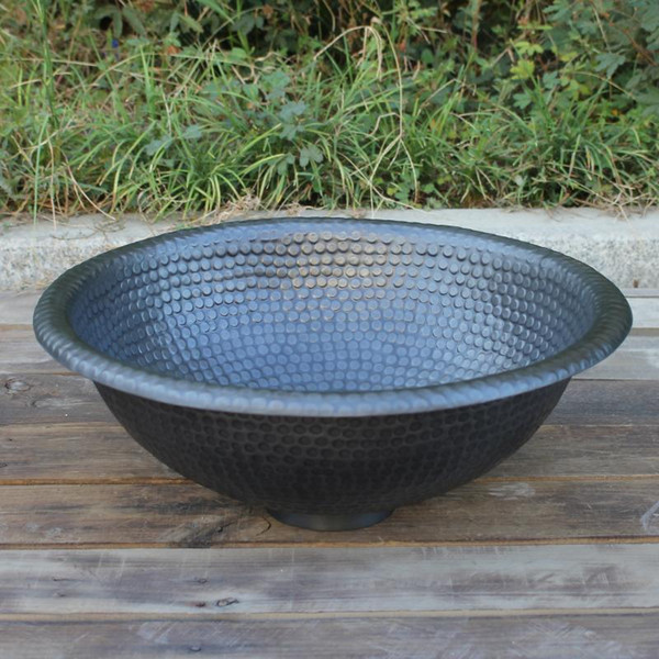 Round Copper Vanity Sink hand hammered bathroom sink pure copper basin