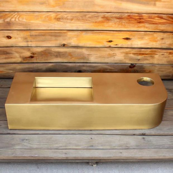 Brass wall-hung sink Rectanglar vanity sink rectangular washing basin
