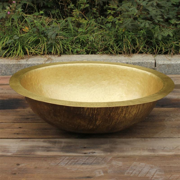 Oval Copper VanitySink Hand hammered bathroom sink brass Basin with Overflow Polished Copper