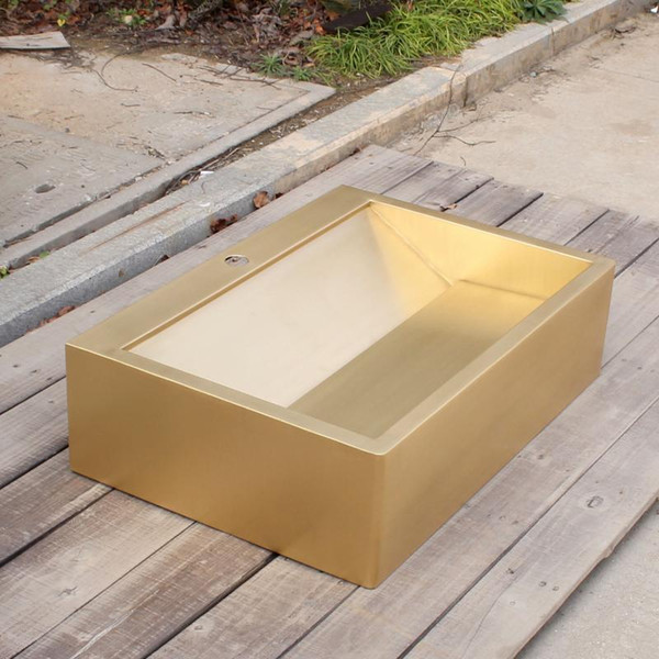 Brass bathroom sink Brass square table basin designer decorate toilet bathroom wall washbasin custom washbasin washstand