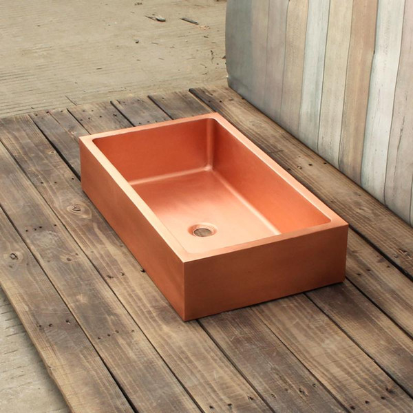Rectanglar copper VanitySink smooth surface bathroom sink bar sink china sink
